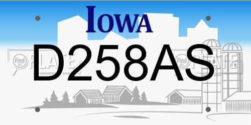 D258AS Iowa License Plate
