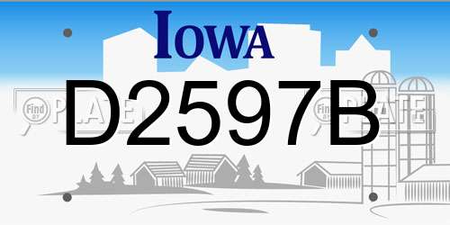 D2597B Iowa License Plate