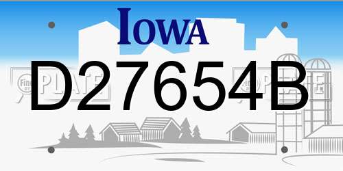 D27654B Iowa License Plate