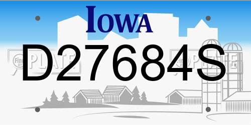 D27684S Iowa License Plate