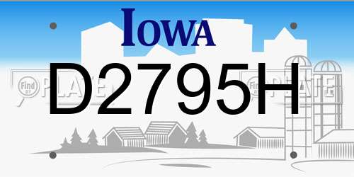 D2795H Iowa License Plate