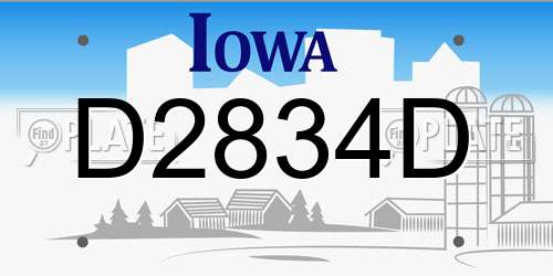 D2834D Iowa License Plate
