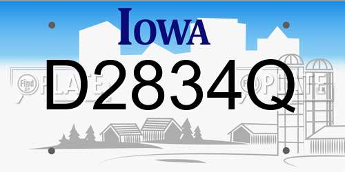 D2834Q Iowa License Plate