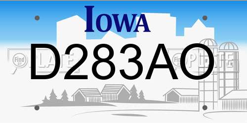 D283AO Iowa License Plate
