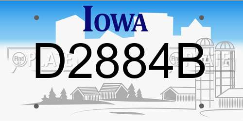 D2884B Iowa License Plate