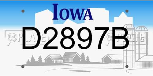 D2897B Iowa License Plate
