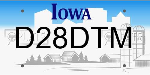 D28DTM Iowa License Plate