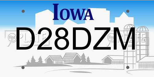 D28DZM Iowa License Plate