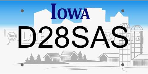 D28SAS Iowa License Plate