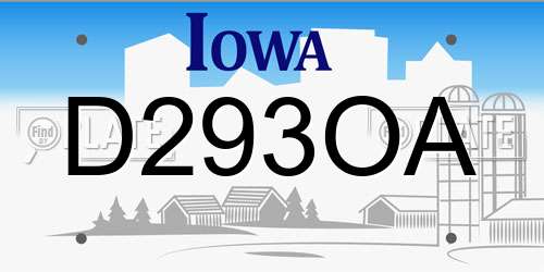 D293OA Iowa License Plate