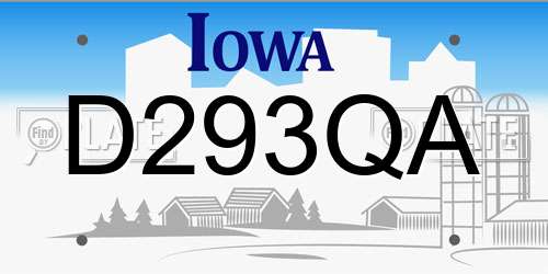 D293QA Iowa License Plate