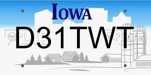 D31TWT Iowa License Plate