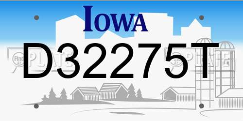 D32275T Iowa License Plate