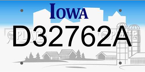 D32762A Iowa License Plate