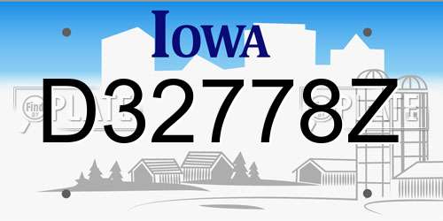 D32778Z Iowa License Plate