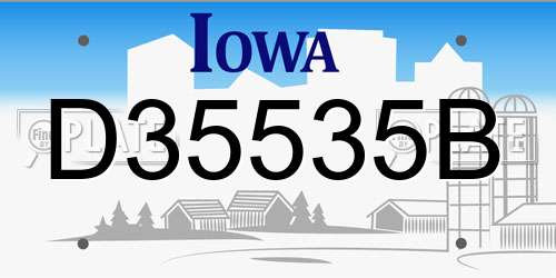 D35535B Iowa License Plate