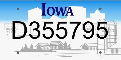 D355795 Iowa License Plate