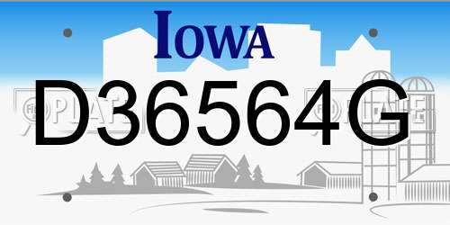 D36564G Iowa License Plate