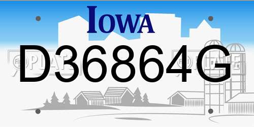 D36864G Iowa License Plate