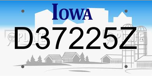 D37225Z Iowa License Plate