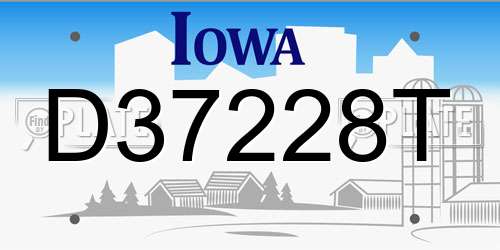 D37228T Iowa License Plate