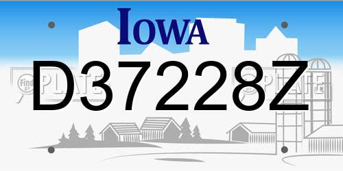 D37228Z Iowa License Plate