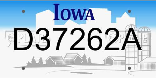 D37262A Iowa License Plate