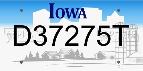 D37275T Iowa License Plate