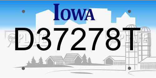 D37278T Iowa License Plate