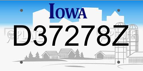 D37278Z Iowa License Plate
