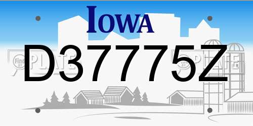 D37775Z Iowa License Plate
