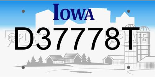 D37778T Iowa License Plate