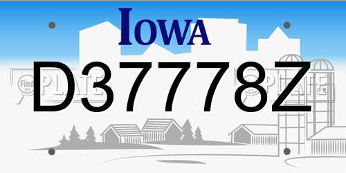 D37778Z Iowa License Plate