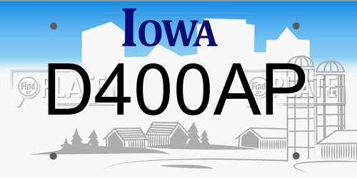 D400AP Iowa License Plate
