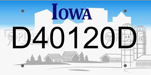 D40120D Iowa License Plate
