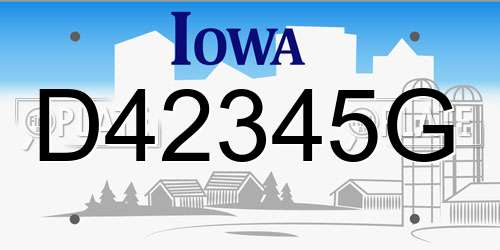 D42345G Iowa License Plate