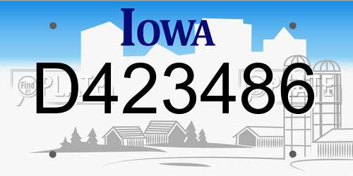 D423486 Iowa License Plate