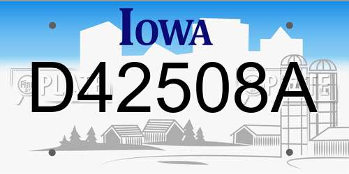 D42508A Iowa License Plate