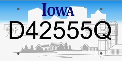 D42555Q Iowa License Plate