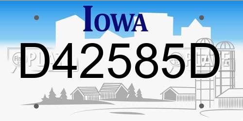 D42585D Iowa License Plate