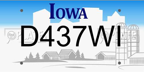 D437WI Iowa License Plate