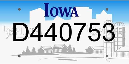 D440753 Iowa License Plate