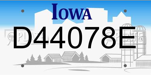 D44078E Iowa License Plate