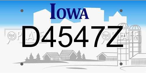 D4547Z Iowa License Plate