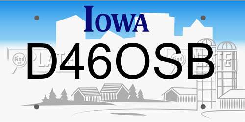 D46OSB Iowa License Plate