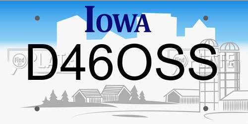 D46OSS Iowa License Plate
