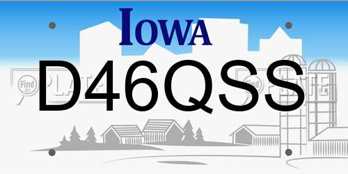 D46QSS Iowa License Plate