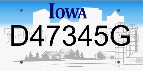 D47345G Iowa License Plate