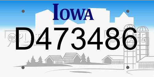 D473486 Iowa License Plate