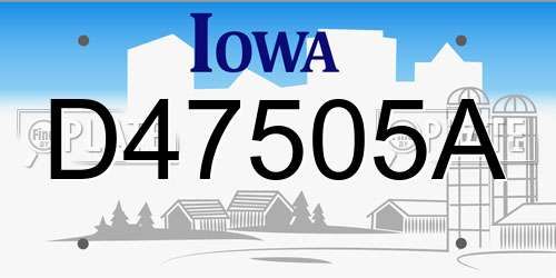 D47505A Iowa License Plate